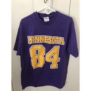 Hanes NFL Minnesota Vikings #84 Randy Moss 100% Cotton T-Shirt Size XL (46-48)